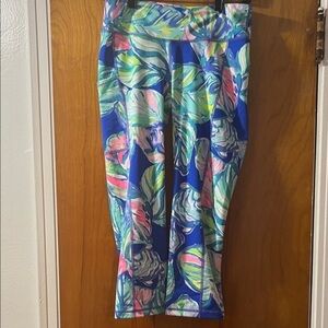 Lilly Pulitzer Blue and Green Leaf Print Skirt